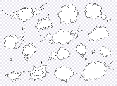 Comics pop art style blank layout template with clouds beams. Concept vector for web and mobile applications.のイラスト素材