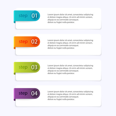Vector info graphics for your business presentations. Can be used for website layout, numbered banners, diagram, horizontal cutout lines, web design.のイラスト素材