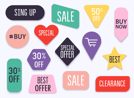 Collection of premium promo seals/stickers. Isolated vector illustration.のイラスト素材