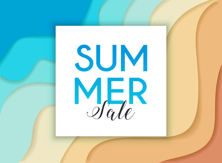Summer Sale Banner. Poster, Flyer.  Abstract topography concept design on a background. Vector illustration. のイラスト素材