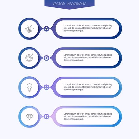 Vector info graphics for your business presentations. Can be used for website layout, numbered banners, diagram, horizontal cutout lines, web design.のイラスト素材