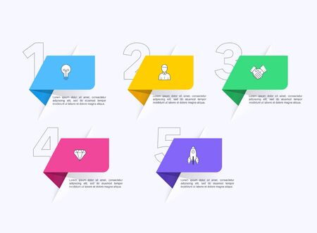Vector info graphics for your business presentations. Can be used for website layout, numbered banners, diagram, horizontal cutout lines, web design.のイラスト素材