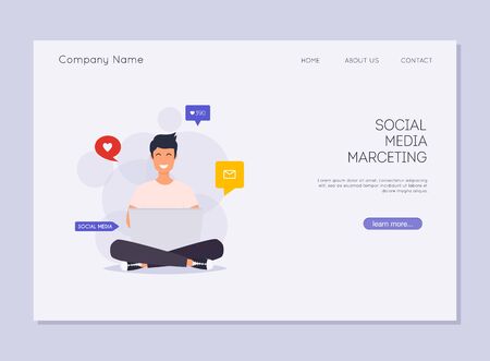 Social media marketing. Digital marketing, online advertising, SMM.のイラスト素材