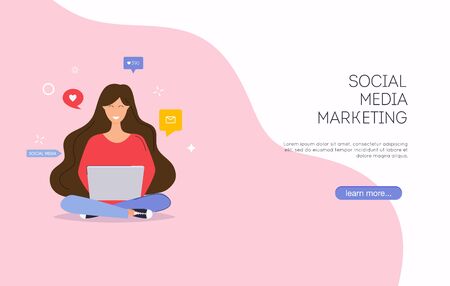 Social media marketing. Digital marketing, online advertising, SMM.のイラスト素材