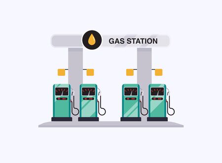 Vector modern flat design gas filling station.のイラスト素材
