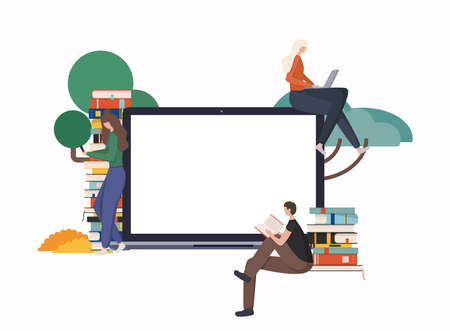 Online education at home concept. E-learning. Modern vector illustration concepts for website and...