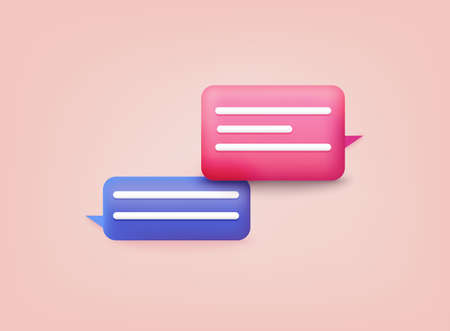 3d Chat bubble. Talk, dialogue, messenger or online support concept.のイラスト素材