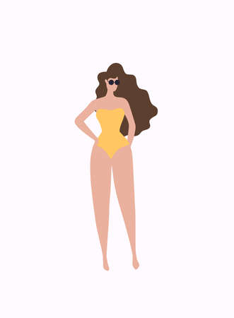 Women summer outdoor activities at the beach performing.のイラスト素材