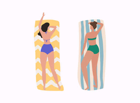 Women on the beach. Summer holiday.のイラスト素材
