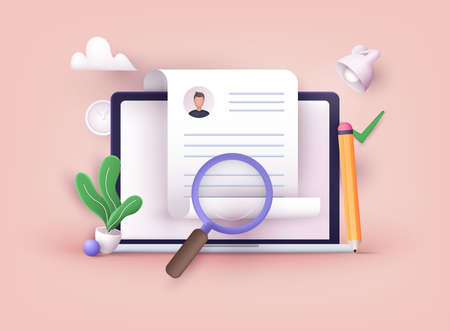 Human resource management and hiring concept. Job interview, recruitment agency vector illustration....