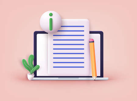 Info center, customer online communication. Guides, FAQ, support metaphors. 3D Web Vector Illustrations.のイラスト素材