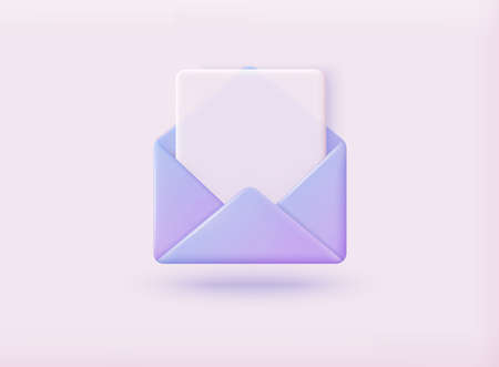 Envelope with paper documents icon. 3D Vector Illustrations.のイラスト素材
