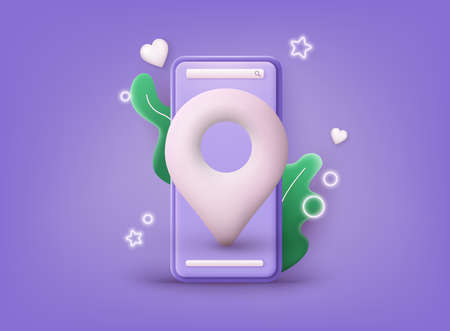 Smartphone sms speech bubbles push alerts on screen, digital or electronic chatting on cellphone. 3D Web Vector Illustrations.のイラスト素材
