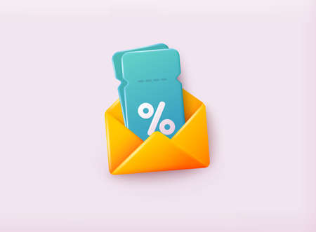 discount. Store special offers advertisement. Markdown program, loyalty program, promotional mix metaphors. 3D Web Vector Illustrations.のイラスト素材