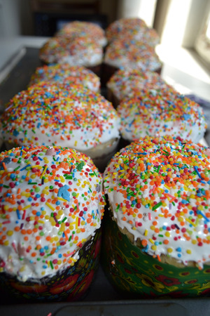 Easter oven, bake Passover,  feast of Easter, family holiday, Paper blank, white cream, sweet cream,...