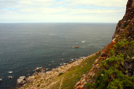 Beautiful view from the westernmost point of continental Europe, Cape Roca, Portugal on the rocks, ocean and sky.の写真素材