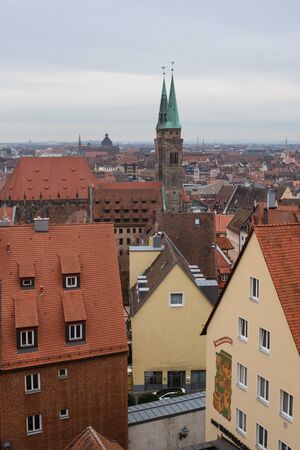Nuremberg, Germany, January 2020.
Panoramic top view of the old town of Nuremberg. City landscape.のeditorial素材