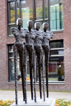 Eindhoven, Netherlands, November 2019. Modern street sculpture. Sights of Eindhoven.のeditorial素材