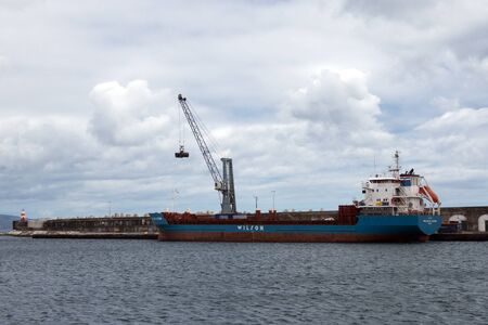 Portugal, Ponta Delgada, June 2019. Ships, boats and boats in the port of Ponta Delgada. Island of San Miguel.のeditorial素材