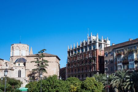 Valencia, Spain, December 2019. Valencia Cathedral on a bright sunny day. Spanish travel.