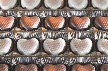 Tasty sweets in the shape of a heart. Texture. A gift for loved ones.