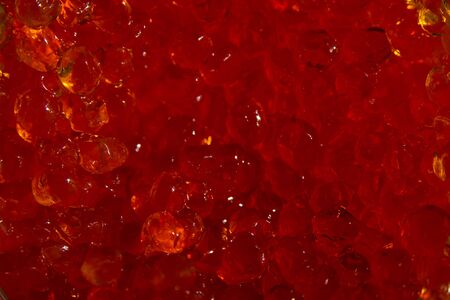 Red vegan caviar from kelp seaweed. Valuable and healthy product for a healthy diet. Superfood. A closeup.の写真素材