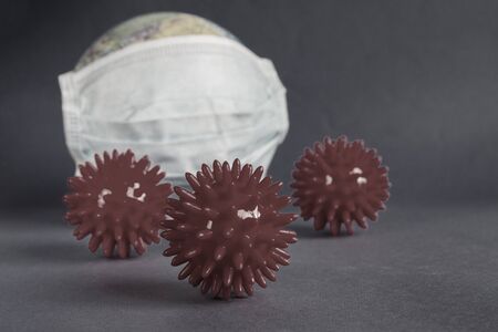 Abstract model of a strain of the virus of coronavirus disease COVID-19 on the background of a...