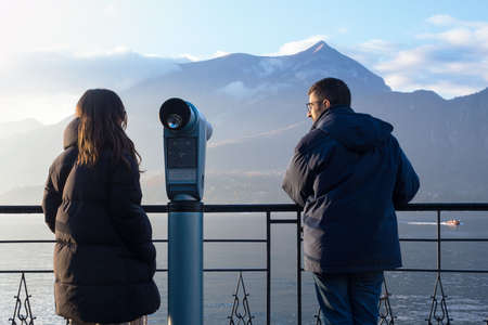 Bellagio, Italy, November 2021. A small picturesque resort town of Bellagio Italy, on the shores of...
