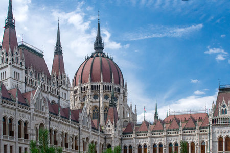 Beautiful famous parliament building in Budapest, Hungaryの写真素材
