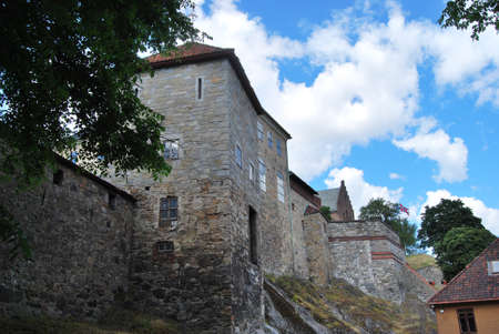 Fortress in Oslo, Norway. Summer. Mainly cloudy.の写真素材