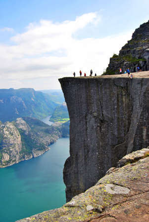 NORWAY - JUNE 2006: Pulpit Rock over Lysefjord, Norway.