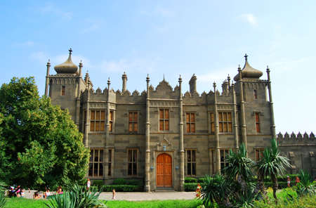 Crimea - August 2010: Vorontsov Palace in Alupka. Main facade.のeditorial素材