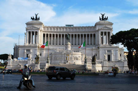 ITALY - SEPTEMBER 2011: Palace in Piazza Venezia. One of the landmarks of Rome.のeditorial素材