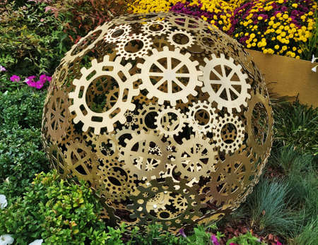 ball with gears, decorative element for the garden.の写真素材