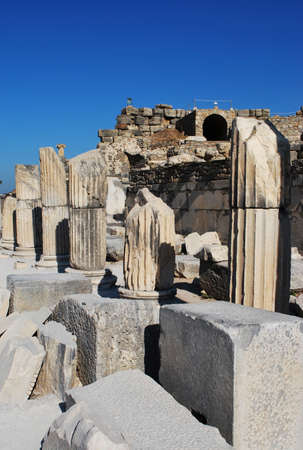 Ruins of Ancient Ephesus. Remains of buildings. Turkey.