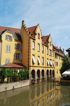 FRANCE - JULY 2010: Ancient architecture of Colmar, France. Beautiful buildings.のeditorial素材