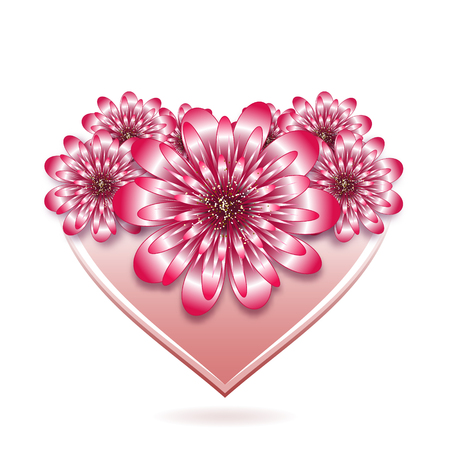 St. Valentine floral card with stylized heart. Vector illustration. Eps 10.のイラスト素材