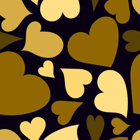 Golden hearts seamless pattern. Vector illustration. Eps 10.のイラスト素材