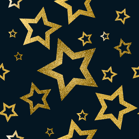 Golden stars seamless pattern. Vector illustration. Eps 10.のイラスト素材