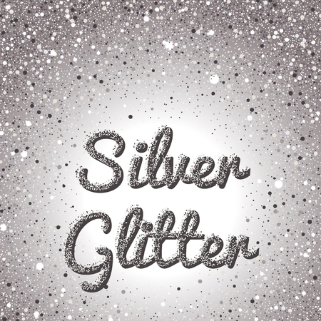 Silver glitter background. Pink golden sparkling frame. Round confetti. Vector illustration. Eps 10のイラスト素材