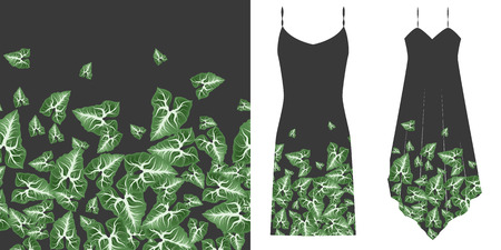 Green leaves seamless pattern. Underwear concept. Horizontally seamless. Vector illustration. Eps 10のイラスト素材