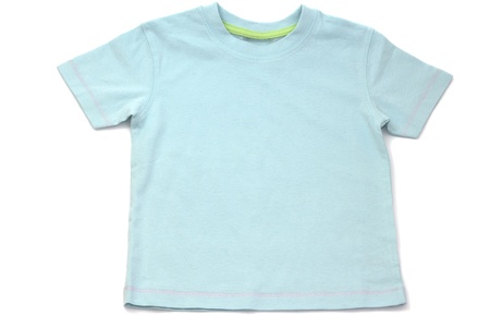 Light blue blank t-shirt, isolatedの写真素材