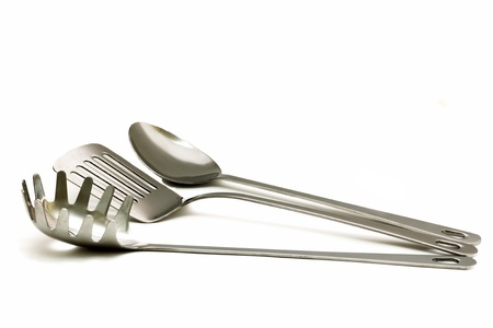 cooking utensils on white background