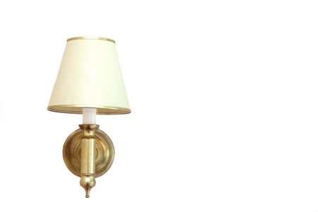 one white lamp on white backgroundの写真素材