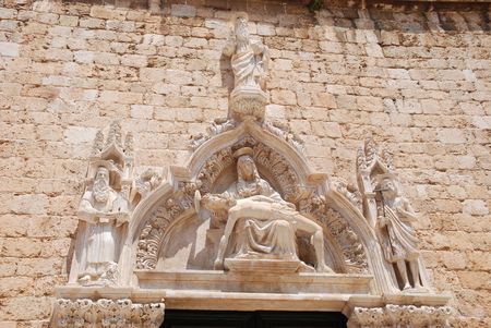 Sculpture of Franciscan Monastery in Dubrovnik, Croatiaの写真素材