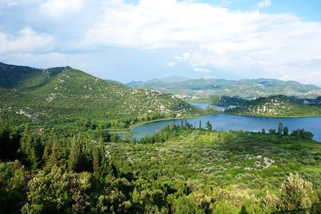 Beautiful view at mountains.の写真素材