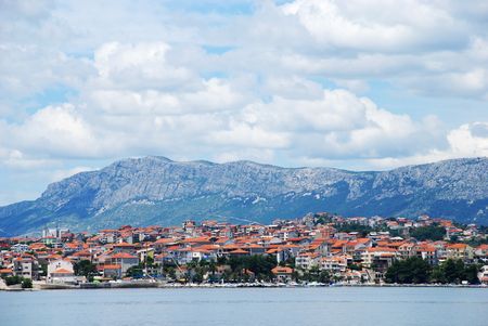 Croatia coast, the roofs of european city. Split.の写真素材
