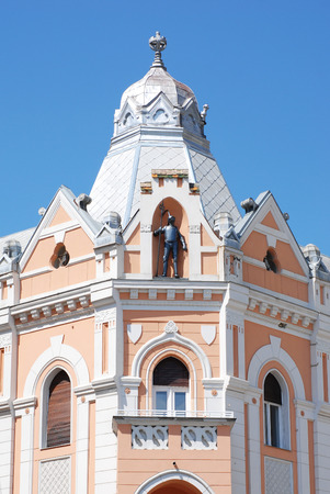 Knight at a building, Serbia, Novi Sad.の写真素材