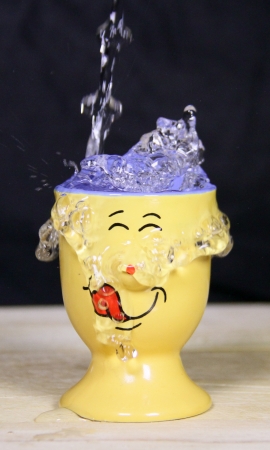 wet egg cupの写真素材