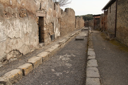around the streets of Pompeii full of history and ruinsの写真素材